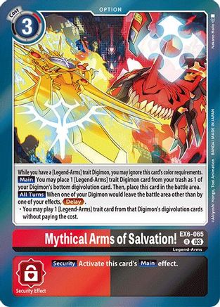 Mythical Arms of Salvation! (EX6-065) - Infernal Ascension Foil - Premium Digimon Single from Bandai - Just $0.25! Shop now at Game Crave Tournament Store