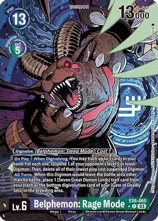 Belphemon: Rage Mode (Alternate Art) (EX6-060) - Infernal Ascension Foil - Premium Digimon Single from Bandai - Just $5.60! Shop now at Game Crave Tournament Store