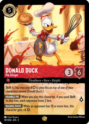 Donald Duck - Pie Slinger (107/204) - Shimmering Skies - Premium Lorcana Single from Shimmering Skies - Just $1.56! Shop now at Game Crave Tournament Store