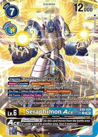 Seraphimon ACE (Alternate Art) (EX6-028) - Infernal Ascension Foil - Premium Digimon Single from Bandai - Just $7.54! Shop now at Game Crave Tournament Store