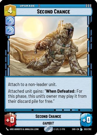 Second Chance (053/262) - Shadows of the Galaxy Foil - Premium Star Wars: Unlimited Single from Shadows of the Galaxy - Just $0.36! Shop now at Game Crave Tournament Store