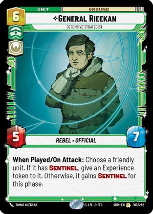 General Rieekan - Defensive Strategist (103/262) - Shadows of the Galaxy Foil - Premium Star Wars: Unlimited Single from Shadows of the Galaxy - Just $0.14! Shop now at Game Crave Tournament Store