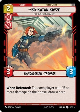 Bo-Katan Kryze - Fighting For Mandalore (157/262) - Shadows of the Galaxy Foil - Premium Star Wars: Unlimited Single from Shadows of the Galaxy - Just $0.08! Shop now at Game Crave Tournament Store