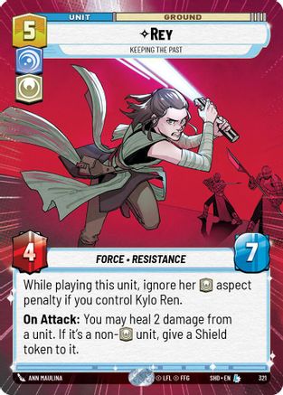 Rey - Keeping the Past (Hyperspace) (321) - Shadows of the Galaxy - Premium Star Wars: Unlimited Single from Shadows of the Galaxy - Just $1.83! Shop now at Game Crave Tournament Store