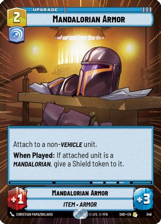 Mandalorian Armor (Hyperspace) (346) - Shadows of the Galaxy Foil - Premium Star Wars: Unlimited Single from Shadows of the Galaxy - Just $1.20! Shop now at Game Crave Tournament Store