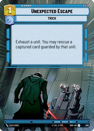 Unexpected Escape (Hyperspace) (349) - Shadows of the Galaxy Foil - Premium Star Wars: Unlimited Single from Shadows of the Galaxy - Just $0.17! Shop now at Game Crave Tournament Store