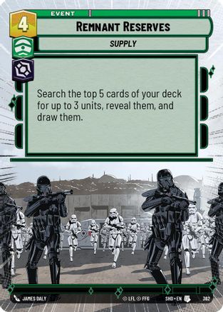 Remnant Reserves (Hyperspace) (362) - Shadows of the Galaxy Foil - Premium Star Wars: Unlimited Single from Shadows of the Galaxy - Just $0.20! Shop now at Game Crave Tournament Store