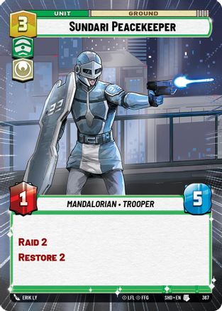 Sundari Peacekeeper (Hyperspace) (367) - Shadows of the Galaxy Foil - Premium Star Wars: Unlimited Single from Shadows of the Galaxy - Just $1.45! Shop now at Game Crave Tournament Store