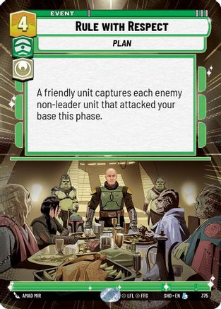 Rule With Respect (Hyperspace) (375) - Shadows of the Galaxy Foil - Premium Star Wars: Unlimited Single from Shadows of the Galaxy - Just $1.42! Shop now at Game Crave Tournament Store