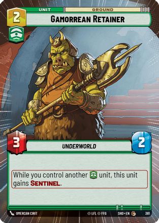 Gamorrean Retainer (Hyperspace) (381) - Shadows of the Galaxy Foil - Premium Star Wars: Unlimited Single from Shadows of the Galaxy - Just $0.22! Shop now at Game Crave Tournament Store