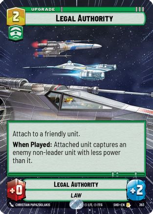 Legal Authority (Hyperspace) (393) - Shadows of the Galaxy - Premium Star Wars: Unlimited Single from Shadows of the Galaxy - Just $0.27! Shop now at Game Crave Tournament Store