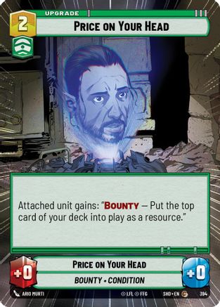 Price on Your Head (Hyperspace) (394) - Shadows of the Galaxy Foil - Premium Star Wars: Unlimited Single from Shadows of the Galaxy - Just $0.14! Shop now at Game Crave Tournament Store