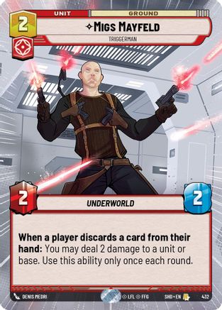 Migs Mayfeld - Triggerman (Hyperspace) (432) - Shadows of the Galaxy Foil - Premium Star Wars: Unlimited Single from Shadows of the Galaxy - Just $0.76! Shop now at Game Crave Tournament Store