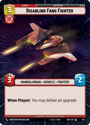 Disabling Fang Fighter (Hyperspace) (435) - Shadows of the Galaxy - Premium Star Wars: Unlimited Single from Shadows of the Galaxy - Just $0.08! Shop now at Game Crave Tournament Store