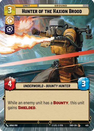 Hunter of the Haxion Brood (Hyperspace) (455) - Shadows of the Galaxy - Premium Star Wars: Unlimited Single from Shadows of the Galaxy - Just $0.08! Shop now at Game Crave Tournament Store