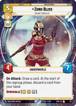 Zorii Bliss - Valiant Smuggler (Hyperspace) (471) - Shadows of the Galaxy - Premium Star Wars: Unlimited Single from Shadows of the Galaxy - Just $0.74! Shop now at Game Crave Tournament Store