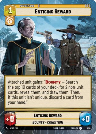 Enticing Reward (Hyperspace) (490) - Shadows of the Galaxy Foil - Premium Star Wars: Unlimited Single from Shadows of the Galaxy - Just $0.58! Shop now at Game Crave Tournament Store