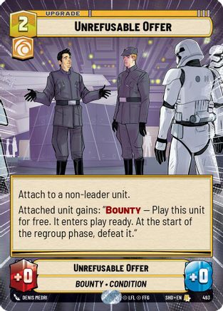 Unrefusable Offer (Hyperspace) (493) - Shadows of the Galaxy Foil - Premium Star Wars: Unlimited Single from Shadows of the Galaxy - Just $0.58! Shop now at Game Crave Tournament Store