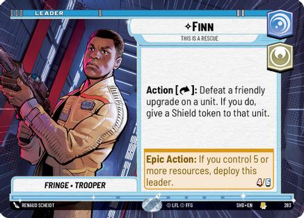 Finn - This is a Rescue (Hyperspace) (283) - Shadows of the Galaxy - Premium Star Wars: Unlimited Single from Shadows of the Galaxy - Just $0.13! Shop now at Game Crave Tournament Store