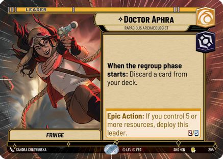 Doctor Aphra - Rapacious Archaeologist (Hyperspace) (294) - Shadows of the Galaxy - Premium Star Wars: Unlimited Single from Shadows of the Galaxy - Just $0.17! Shop now at Game Crave Tournament Store