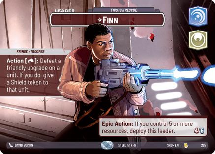 Finn - This is a Rescue (Showcase) (265) - Shadows of the Galaxy Foil - Premium Star Wars: Unlimited Single from Shadows of the Galaxy - Just $19.11! Shop now at Game Crave Tournament Store