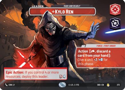 Kylo Ren - Rash and Deadly (Showcase) (273) - Shadows of the Galaxy Foil - Premium Star Wars: Unlimited Single from Shadows of the Galaxy - Just $56.23! Shop now at Game Crave Tournament Store