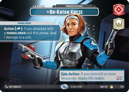 Bo-Katan Kryze - Princess in Exile (Showcase) (274) - Shadows of the Galaxy Foil - Premium Star Wars: Unlimited Single from Shadows of the Galaxy - Just $42.97! Shop now at Game Crave Tournament Store