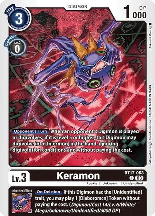 Keramon (BT17-053) - Secret Crisis - Premium Digimon Single from Bandai - Just $0.25! Shop now at Game Crave Tournament Store