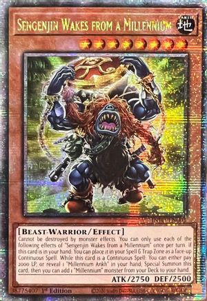Sengenjin Wakes from a Millennium (Quarter Century Secret Rare) (INFO-EN001) - The Infinite Forbidden 1st Edition - Premium Yugioh Single from Konami - Just $32.28! Shop now at Game Crave Tournament Store