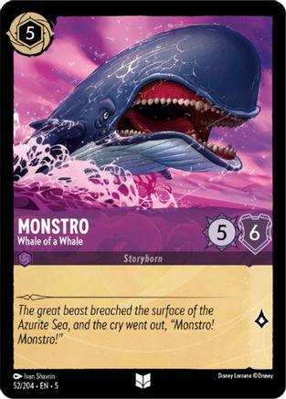 Monstro - Whale of a Whale (52/204) - Shimmering Skies - Premium Lorcana Single from Shimmering Skies - Just $0.25! Shop now at Game Crave Tournament Store