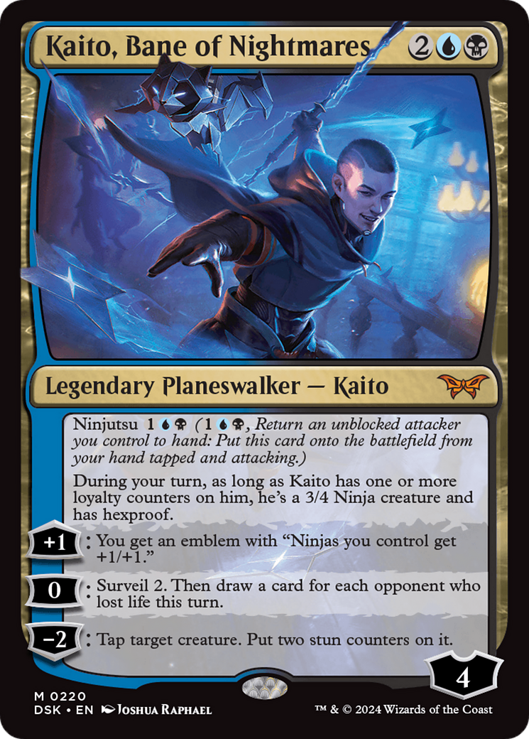 Kaito, Bane of Nightmares (DSK-220) - Duskmourn: House of Horror - Premium MTG Single from Wizards of the Coast - Just $11.16! Shop now at Game Crave Tournament Store