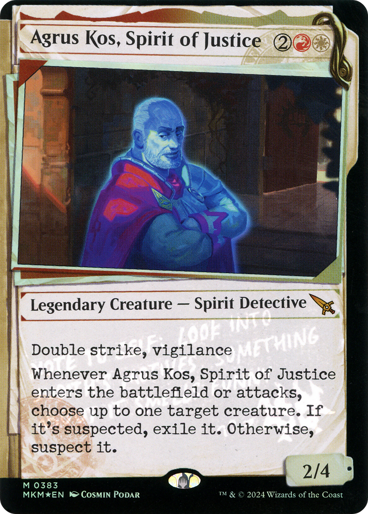Agrus Kos, Spirit of Justice (MKM-383) - Murders at Karlov Manor: (Showcase) Foil - Premium MTG Single from Wizards of the Coast - Just $0.57! Shop now at Game Crave Tournament Store