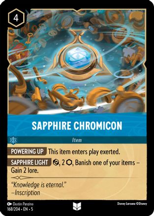Sapphire Chromicon (168/204) - Shimmering Skies - Premium Lorcana Single from Shimmering Skies - Just $0.25! Shop now at Game Crave Tournament Store