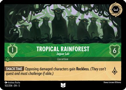 Tropical Rainforest - Jaguar Lair (102/204) - Shimmering Skies Cold Foil - Premium Lorcana Single from Shimmering Skies - Just $0.27! Shop now at Game Crave Tournament Store