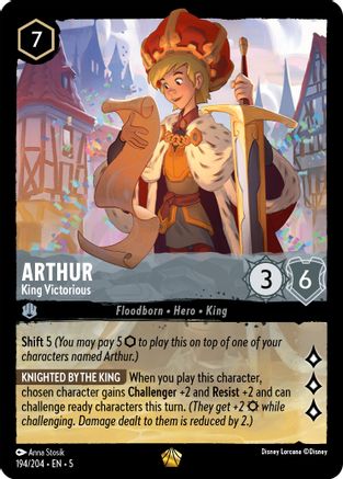Arthur - King Victorious (194/204) - Shimmering Skies Cold Foil - Premium Lorcana Single from Shimmering Skies - Just $3.57! Shop now at Game Crave Tournament Store