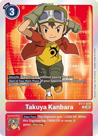Takuya Kanbara (BT17-079) - Secret Crisis Foil - Premium Digimon Single from Bandai - Just $0.26! Shop now at Game Crave Tournament Store