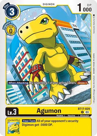 Agumon - BT17-029 (BT17-029) - Secret Crisis - Premium Digimon Single from Bandai - Just $0.25! Shop now at Game Crave Tournament Store