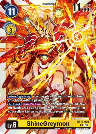 ShineGreymon (BT17-039) - Secret Crisis Foil - Premium Digimon Single from Bandai - Just $0.25! Shop now at Game Crave Tournament Store