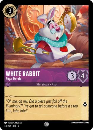 White Rabbit - Royal Herald (43/204) - Shimmering Skies - Premium Lorcana Single from Shimmering Skies - Just $0.25! Shop now at Game Crave Tournament Store