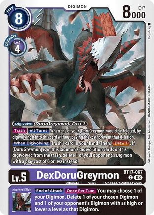 DexDoruGreymon (BT17-067) - Secret Crisis - Premium Digimon Single from Bandai - Just $0.25! Shop now at Game Crave Tournament Store