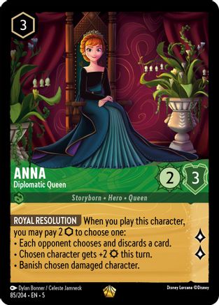Anna - Diplomatic Queen (85/204) - Shimmering Skies Cold Foil - Premium Lorcana Single from Shimmering Skies - Just $6.17! Shop now at Game Crave Tournament Store