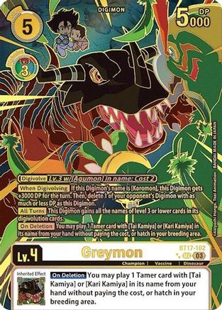 Greymon (Left) (Textured) (BT17-102) - Secret Crisis Foil - Premium Digimon Single from Bandai - Just $73.17! Shop now at Game Crave Tournament Store