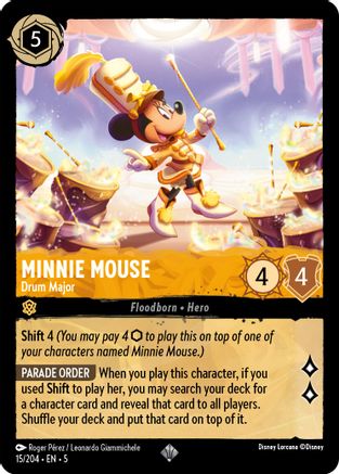 Minnie Mouse - Drum Major (15/204) - Shimmering Skies - Premium Lorcana Single from Shimmering Skies - Just $0.25! Shop now at Game Crave Tournament Store