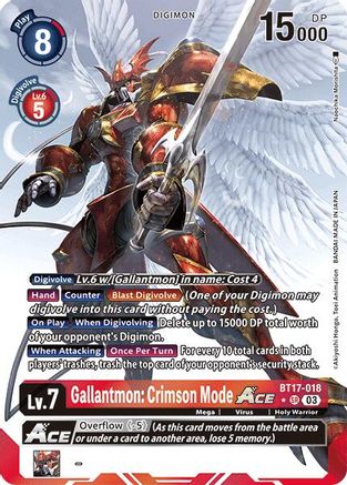 Gallantmon: Crimson Mode ACE (Alternate Art) (BT17-018) - Secret Crisis Foil - Premium Digimon Single from Bandai - Just $78.24! Shop now at Game Crave Tournament Store
