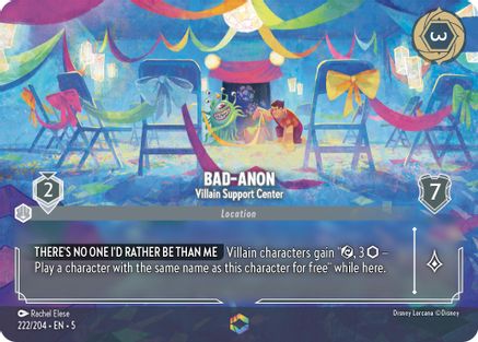 Bad-Anon - Villain Support Center (Enchanted) (222/204) - Shimmering Skies Holofoil - Premium Lorcana Single from Shimmering Skies - Just $20.73! Shop now at Game Crave Tournament Store