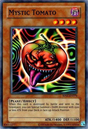 Mystic Tomato (RP01-EN076) - Retro Pack (2020 Date Reprint) Unlimited - Premium Yugioh Single from Konami - Just $0.25! Shop now at Game Crave Tournament Store