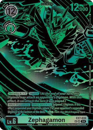 Zephagamon (Textured) (EX7-036) - Digimon LIBERATOR Foil - Premium Digimon Single from Bandai - Just $194.73! Shop now at Game Crave Tournament Store