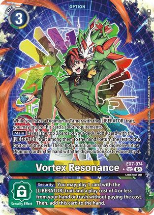 Vortex Resonance (Alternate Art) (EX7-074) - Digimon LIBERATOR Foil - Premium Digimon Single from Bandai - Just $24.83! Shop now at Game Crave Tournament Store