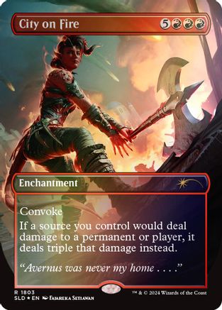 City on Fire (Rainbow Foil) (SLD-1803) - Secret Lair Drop Series Foil - Premium MTG Single from Wizards of the Coast - Just $2.66! Shop now at Game Crave Tournament Store