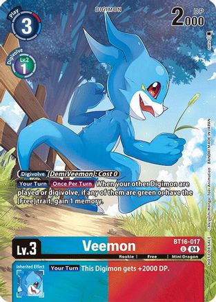 Veemon (Legend Pack 2024) (BT16-017) - Beginning Observer Foil - Premium Digimon Single from Bandai - Just $10.44! Shop now at Game Crave Tournament Store